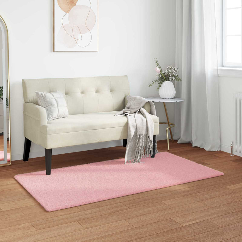 Afbeelding laden in galerijviewer, Vidaxl antislip vloerkleed van imitatie konijnenbont olite roze
