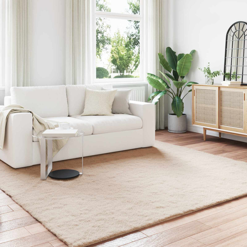 Afbeelding laden in galerijviewer, Vidaxl antislip vloerkleed van imitatie konijnenbont olite taupe
