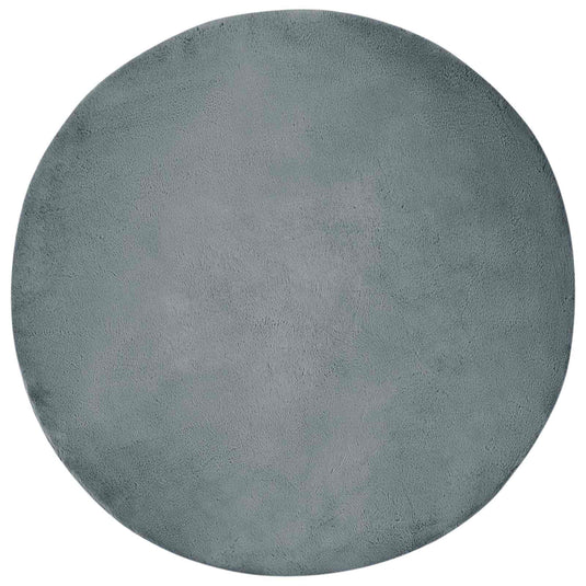 Vidaxl nep konijnenbont tapijt olite antraciet ø 160 cm polyester