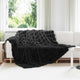 Vidaxl neppels konijnenbont deken olite 4 pcs zwart 220 x 240 cm