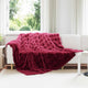 Vidaxl neppels konijnenbont deken olite bordeaux rood 220 x 240 cm