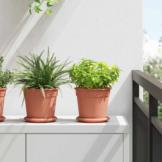 Vidaxl ronde bloempot 6 pcs baksteenrood ø 17 x 14 cm kunststof