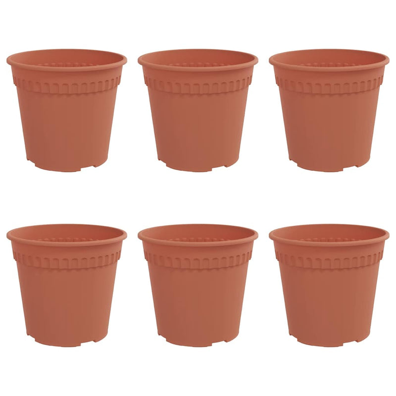 Afbeelding laden in galerijviewer, Vidaxl ronde bloempot 6 pcs baksteenrood ø 17 x 14 cm kunststof
