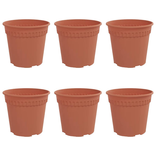 Vidaxl ronde bloempot 6 pcs baksteenrood ø 17 x 14 cm kunststof