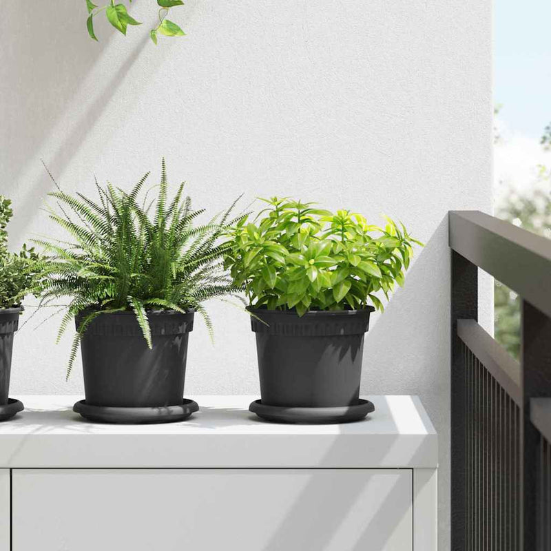 Afbeelding laden in galerijviewer, Vidaxl ronde bloempot 24 pcs zwart ø 15 x 12 cm kunststof
