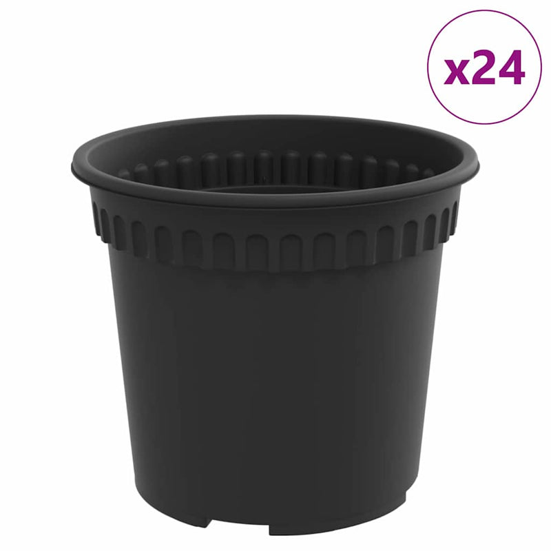 Afbeelding laden in galerijviewer, Vidaxl ronde bloempot 24 pcs zwart ø 15 x 12 cm kunststof
