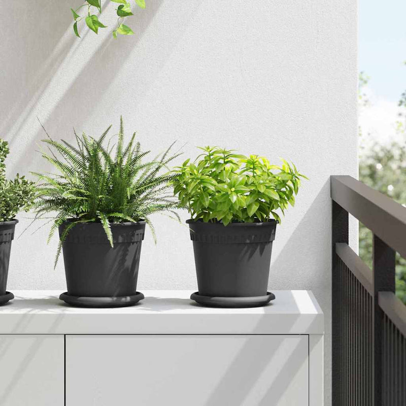 Afbeelding laden in galerijviewer, Vidaxl ronde bloempot 24 pcs zwart ø 17 x 14 cm kunststof
