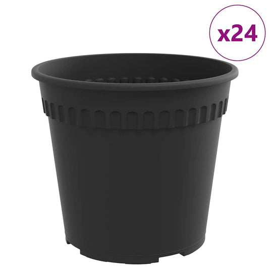 Vidaxl ronde bloempot 24 pcs zwart ø 17 x 14 cm kunststof