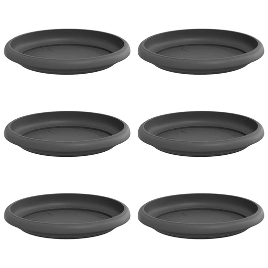 Vidaxl ronde bloemenschalen 6 pcs zwart ø 15,5 x 2 cm kunststof