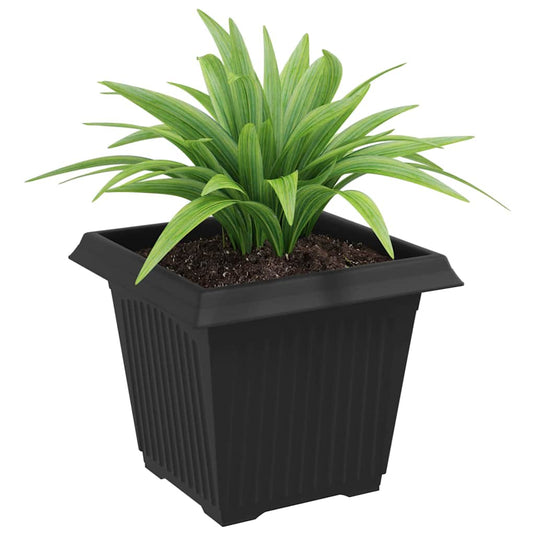 Vidaxl vierkante bloempot 6 pcs zwart 20 x 20 x 16 cm kunststof