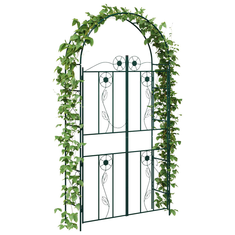 Afbeelding laden in galerijviewer, Vidaxl tuin boog groen 115 x 37 x 226 cm staal
