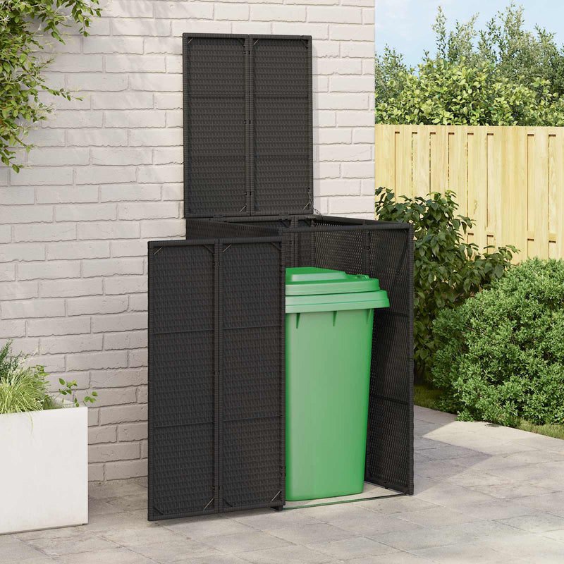 Afbeelding laden in galerijviewer, Vidaxl afvalbak box zwart 65 x 80 x 115 cm polyetheen
