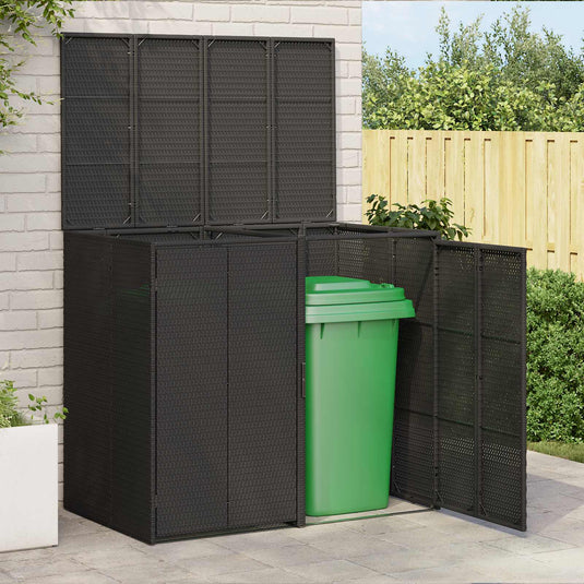 Vidaxl afvalbak box 2 pcs zwart 65 x 80 x 115 cm polyetheen