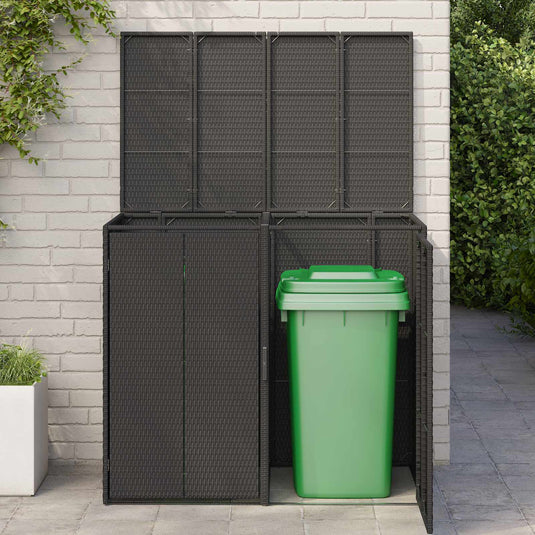 Vidaxl afvalbak box 2 pcs zwart 65 x 80 x 115 cm polyetheen