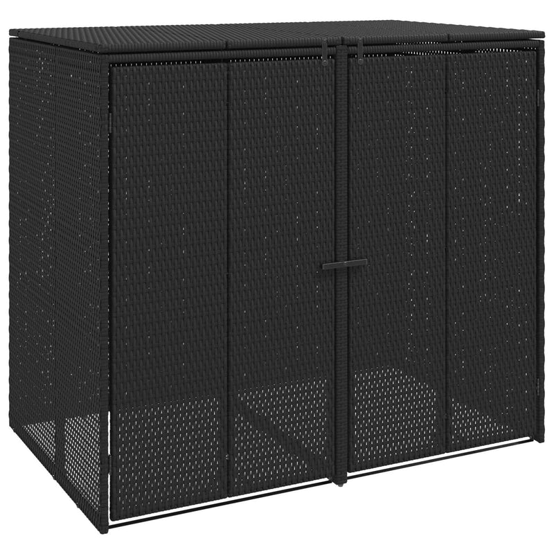 Afbeelding laden in galerijviewer, Vidaxl afvalbak box 2 pcs zwart 65 x 80 x 115 cm polyetheen
