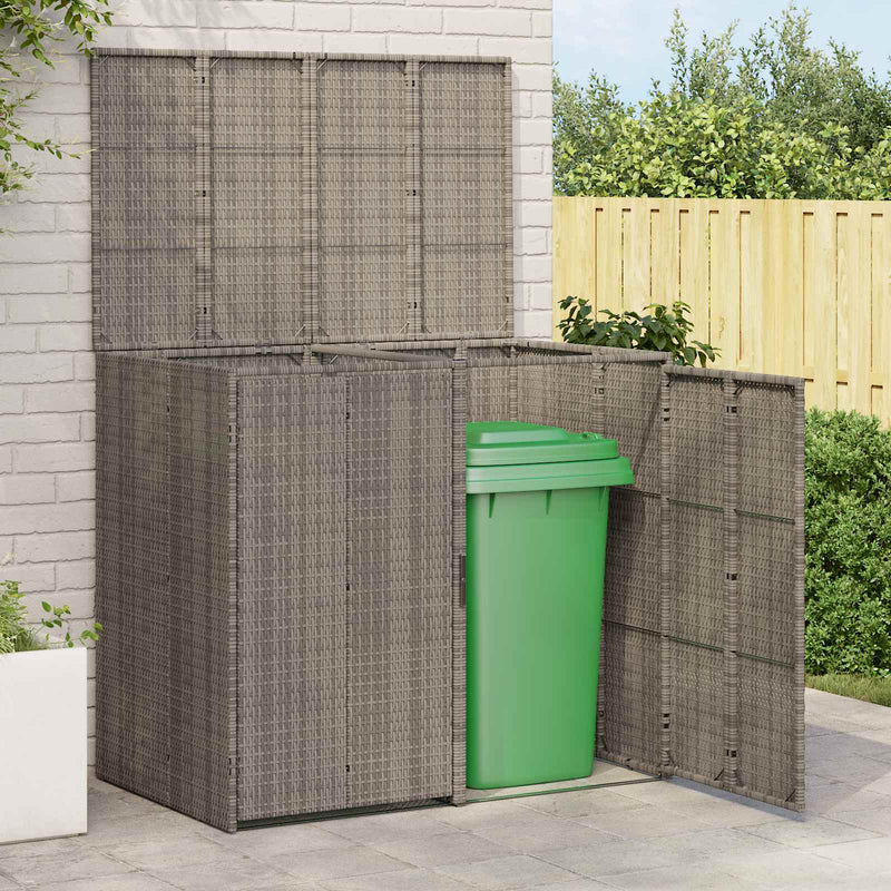 Afbeelding laden in galerijviewer, Vidaxl afvalbak box 2 pcs grijs 65 x 80 x 115 cm polyetheen
