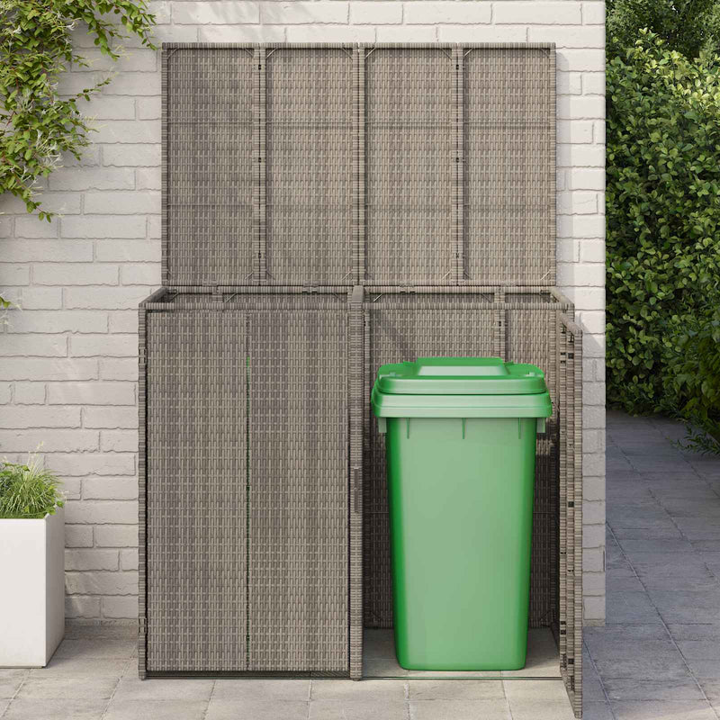 Afbeelding laden in galerijviewer, Vidaxl afvalbak box 2 pcs grijs 65 x 80 x 115 cm polyetheen
