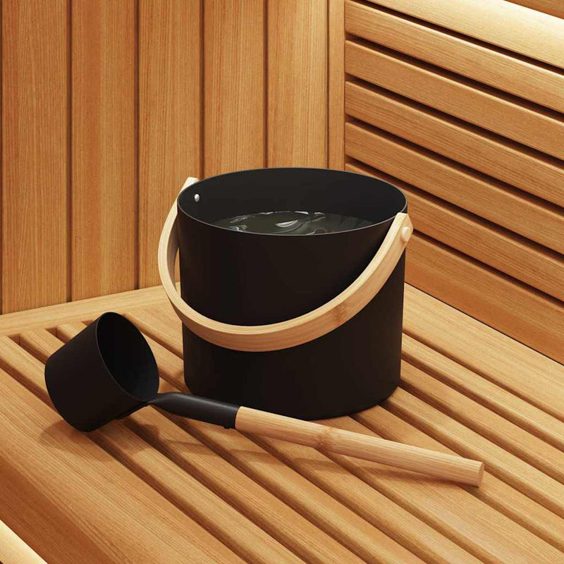 Afbeelding laden in galerijviewer, Vidaxl sauna accessoire set 2 pcs zwart
