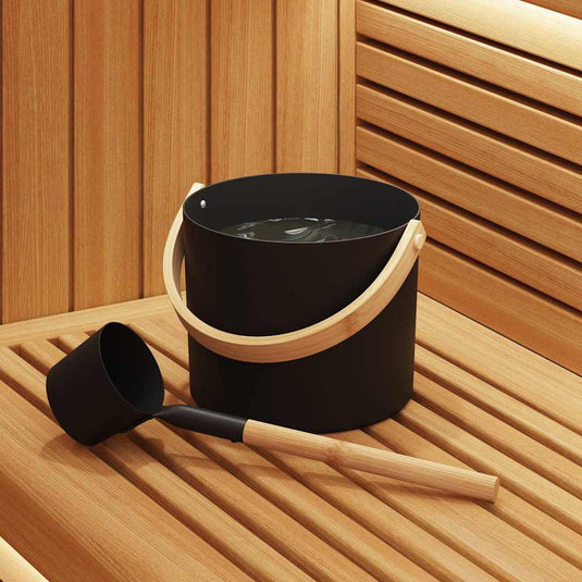 Vidaxl sauna accessoire set 2 pcs zwart