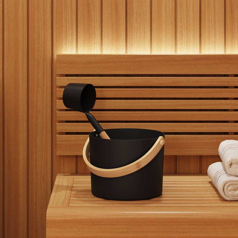 Afbeelding laden in galerijviewer, Vidaxl sauna accessoire set 2 pcs zwart

