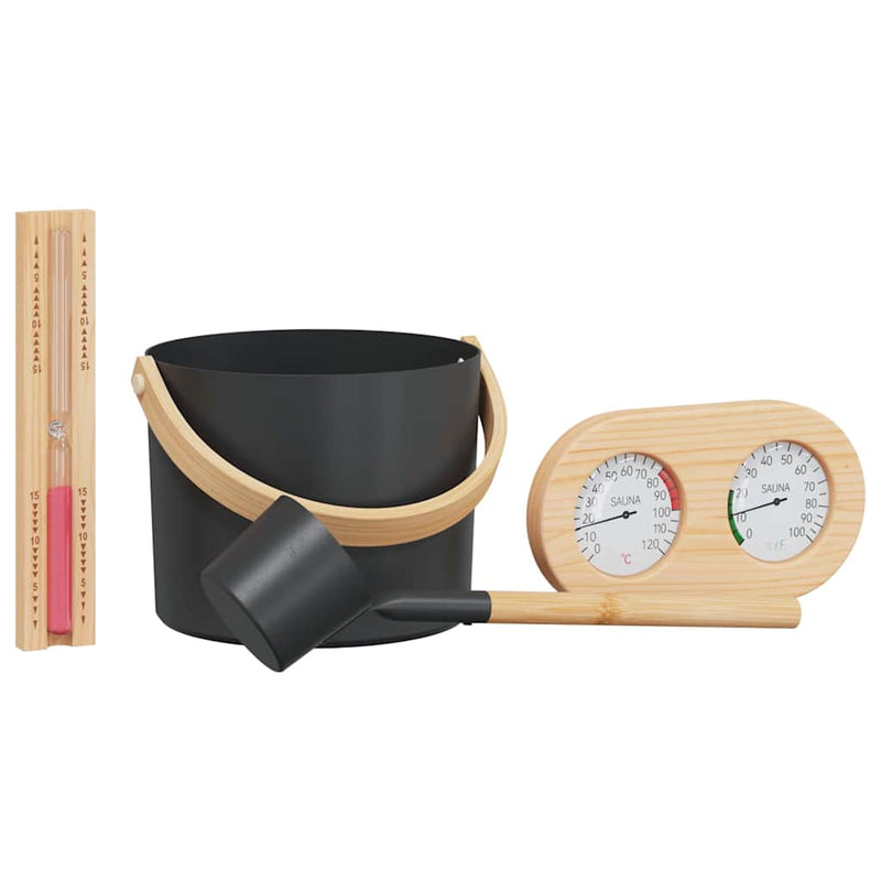 Afbeelding laden in galerijviewer, Vidaxl sauna accessoire set 4 pcs zwart
