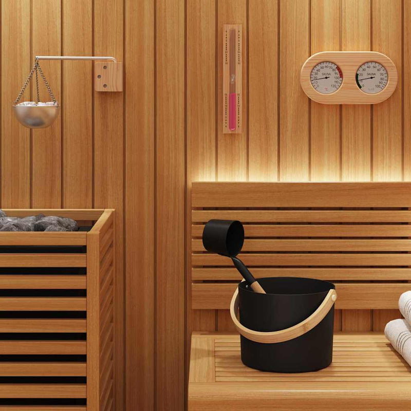 Afbeelding laden in galerijviewer, Vidaxl sauna accessoire set 5 pcs zwart
