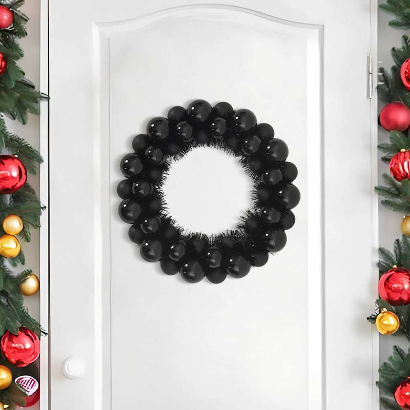 Afbeelding laden in galerijviewer, Vidaxl kerstbal kransen 2 pcs zwart 33 x 33 x 7 cm polystyreen

