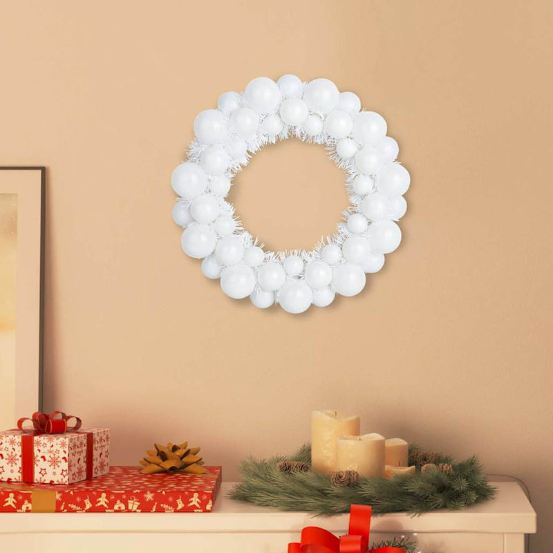 Afbeelding laden in galerijviewer, Vidaxl kerstbal kransen 2 st wit 33 x 33 x 7 cm polystyreen
