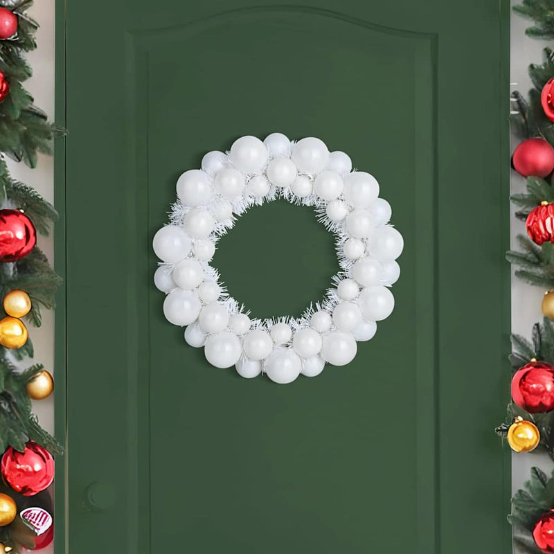 Afbeelding laden in galerijviewer, Vidaxl kerstbal kransen 2 st wit 33 x 33 x 7 cm polystyreen

