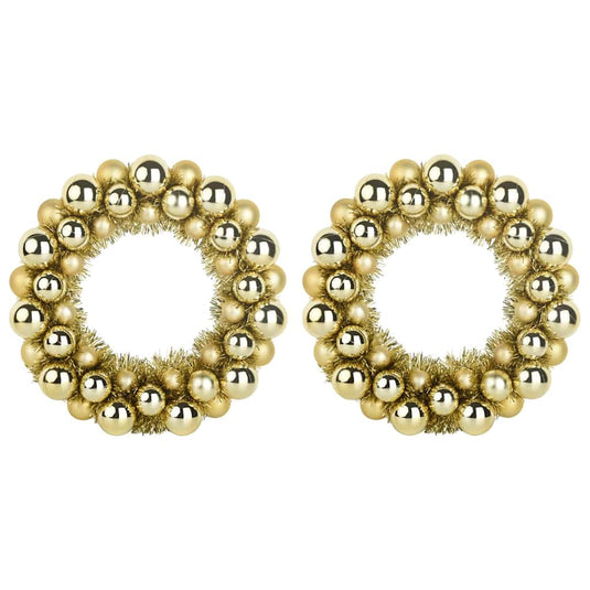 Vidaxl kerstbal kransen 2 pcs goud 33 x 33 x 7 cm polystyreen