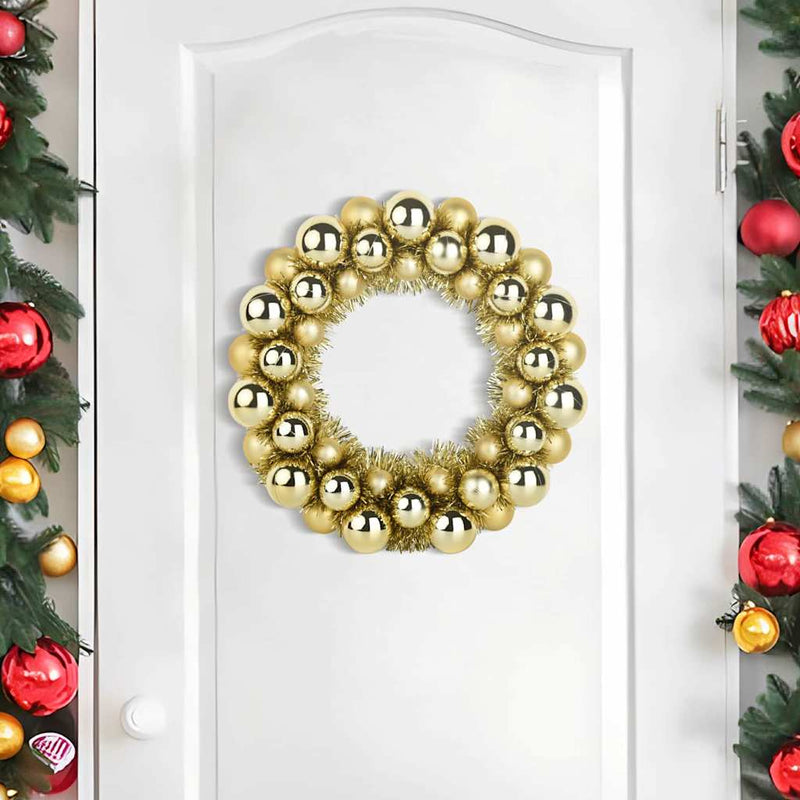 Afbeelding laden in galerijviewer, Vidaxl kerstbal kransen 2 pcs goud 33 x 33 x 7 cm polystyreen
