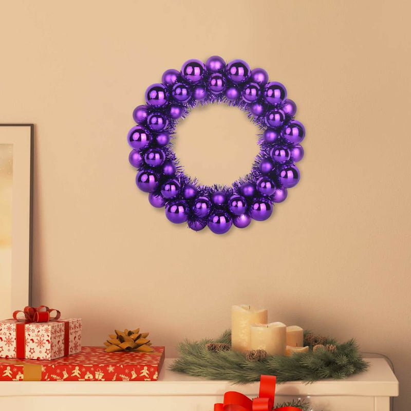 Afbeelding laden in galerijviewer, Vidaxl kerstbal kransen 2 pcs lila 33 x 33 x 7 cm polystyreen
