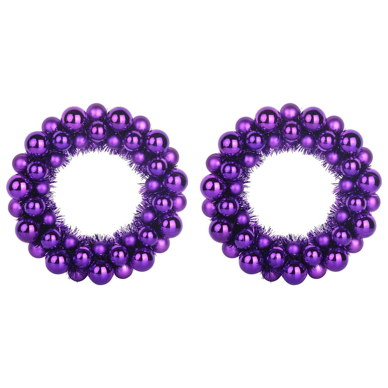 Afbeelding laden in galerijviewer, Vidaxl kerstbal kransen 2 pcs lila 33 x 33 x 7 cm polystyreen
