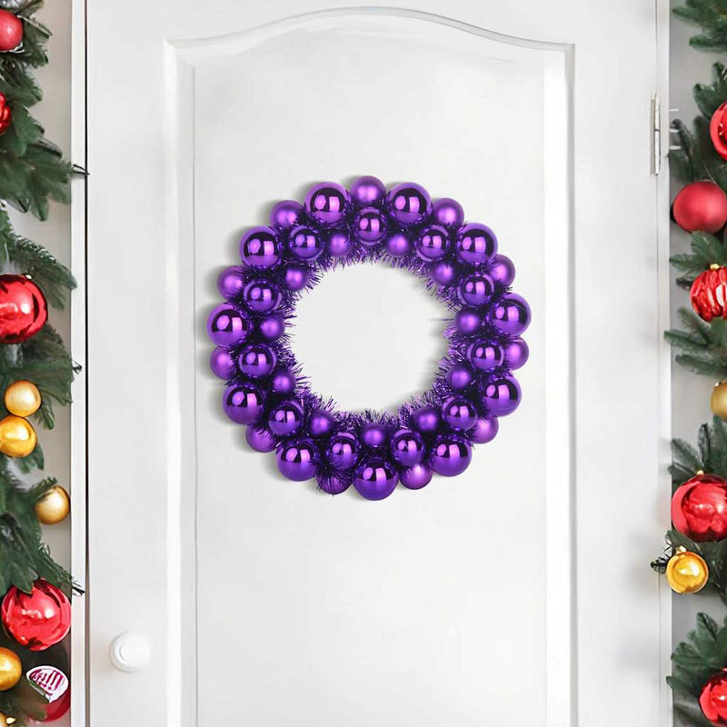 Afbeelding laden in galerijviewer, Vidaxl kerstbal kransen 2 pcs lila 33 x 33 x 7 cm polystyreen
