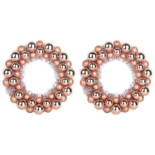 Vidaxl kerstbal kransen 2 pcs rose gold 33 x 33 x 7 cm polystyreen