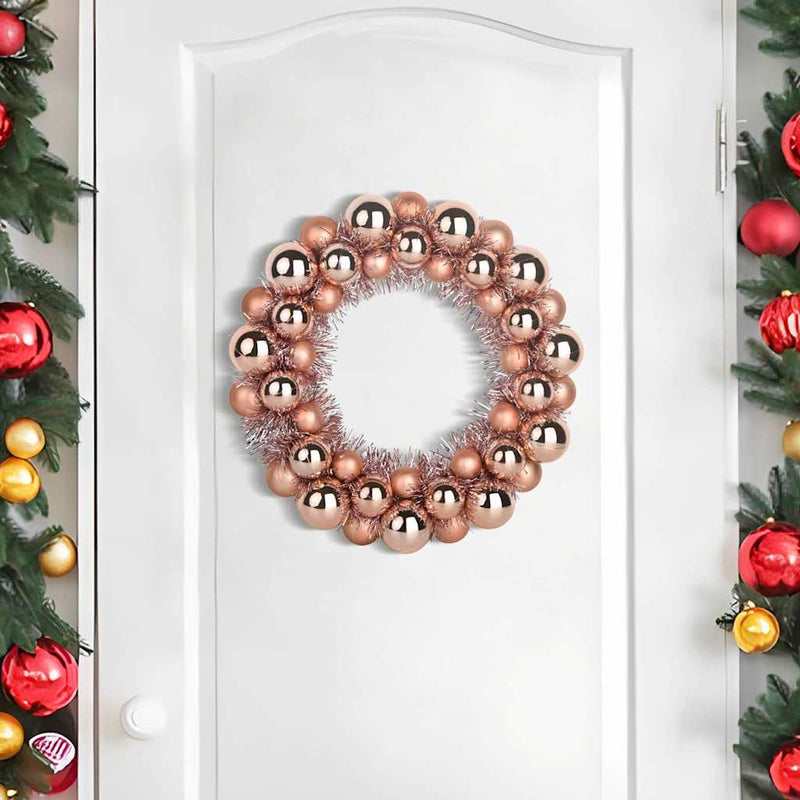 Afbeelding laden in galerijviewer, Vidaxl kerstbal kransen 2 pcs rose gold 33 x 33 x 7 cm polystyreen
