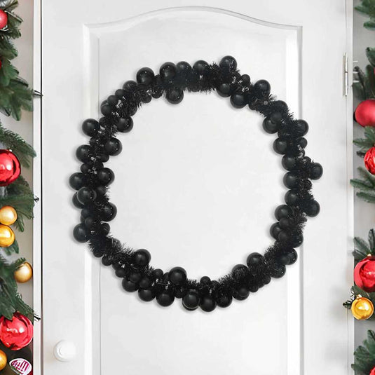 Vidaxl kerstbal guirlande zwart 186 cm polystyreen