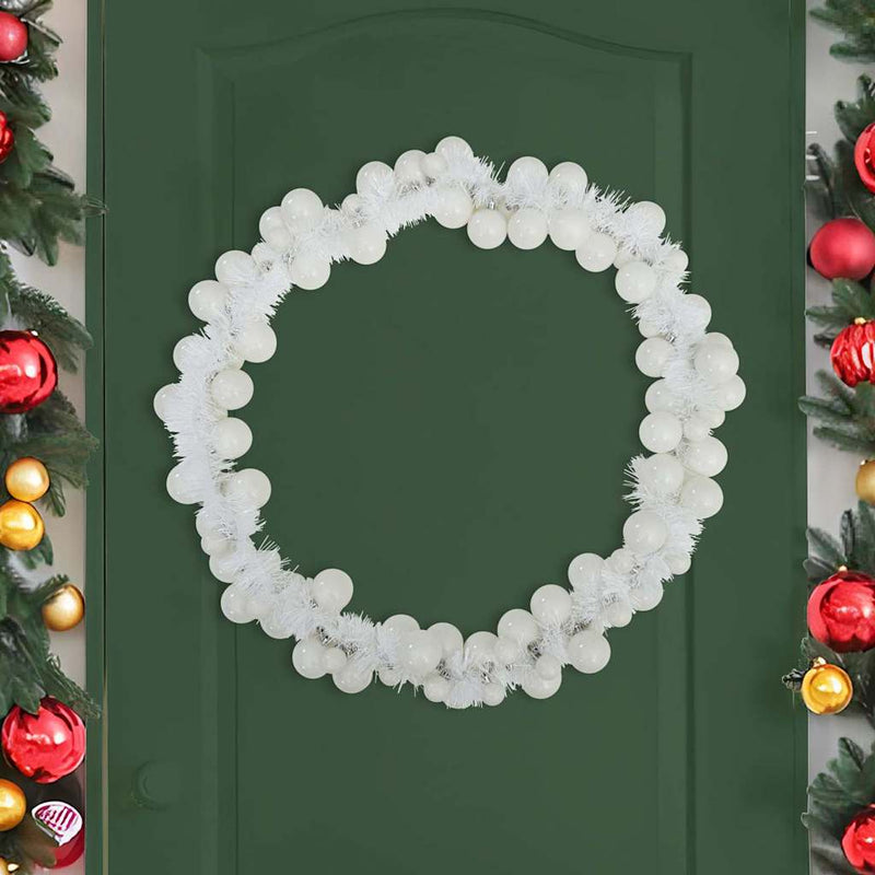 Afbeelding laden in galerijviewer, Vidaxl kerstbal guirlande wit 186 cm polystyreen
