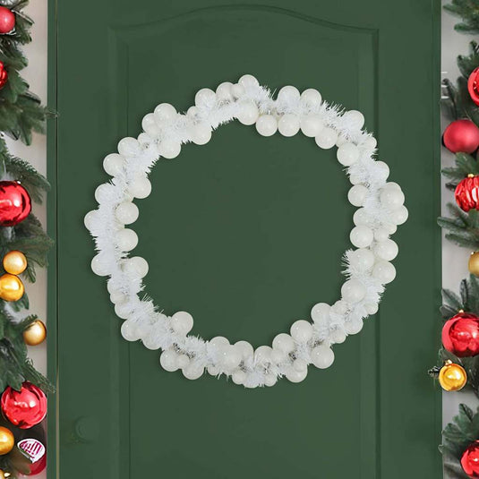 Vidaxl kerstbal guirlande wit 186 cm polystyreen
