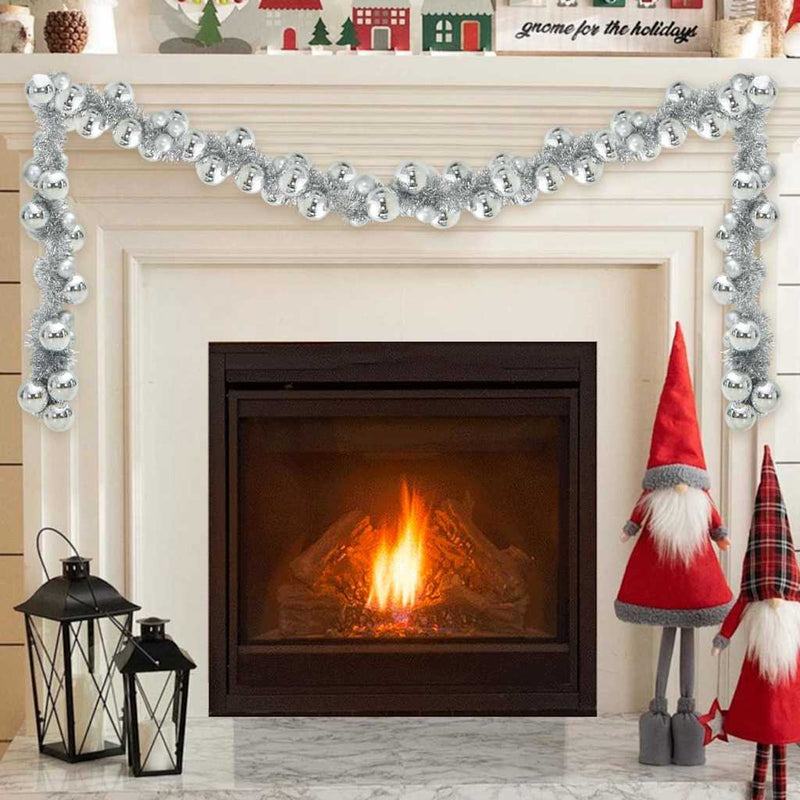 Afbeelding laden in galerijviewer, Vidaxl kerstbal guirlande zilver 186 cm polystyreen
