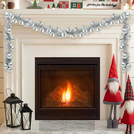 Vidaxl kerstbal guirlande zilver 186 cm polystyreen