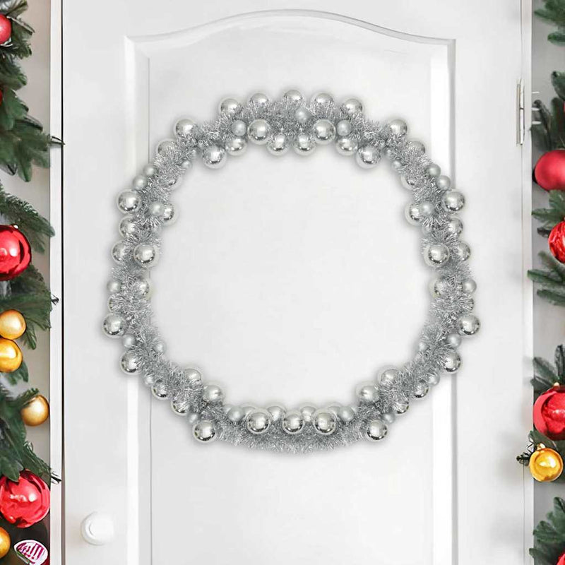 Afbeelding laden in galerijviewer, Vidaxl kerstbal guirlande zilver 186 cm polystyreen
