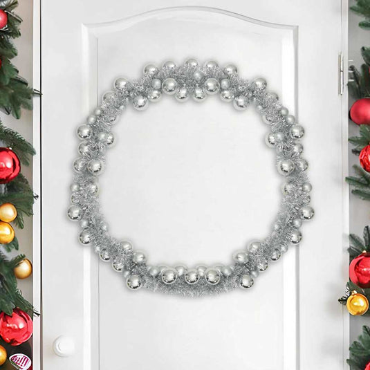 Vidaxl kerstbal guirlande zilver 186 cm polystyreen
