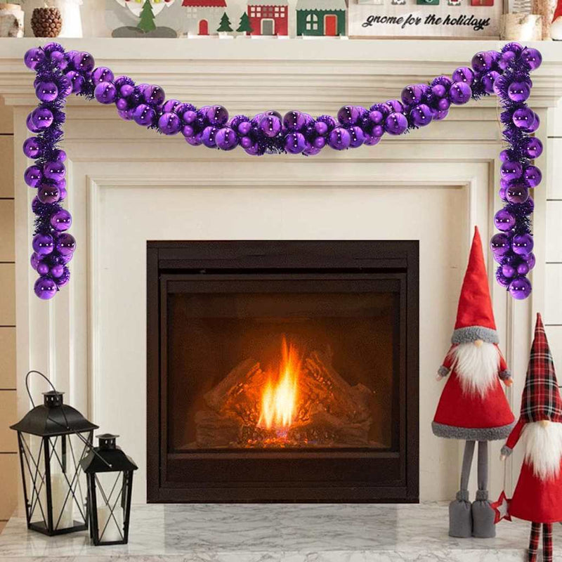 Afbeelding laden in galerijviewer, Vidaxl kerstbal guirlande led's lila 186 cm polystyreen
