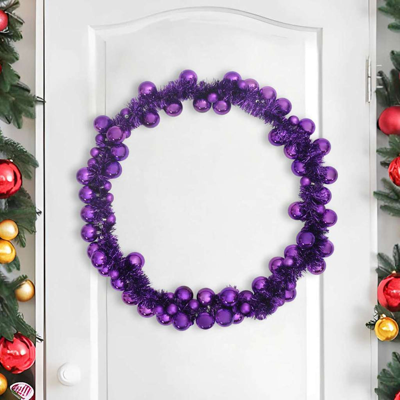 Afbeelding laden in galerijviewer, Vidaxl kerstbal guirlande led's lila 186 cm polystyreen
