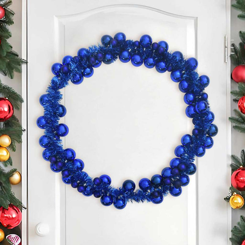 Afbeelding laden in galerijviewer, Vidaxl kerstbal guirlande blauw 186 cm polystyreen
