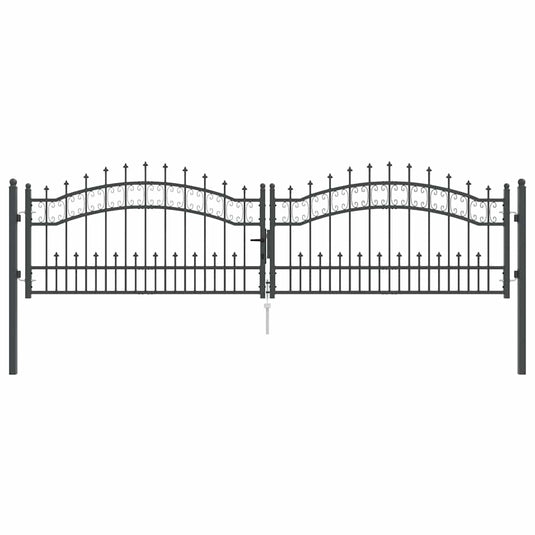 Vidaxl hekpoort met spear boven kampen 305 x 75 cm vergrendelbaar