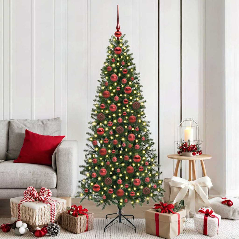 Afbeelding laden in galerijviewer, Vidaxl kerstbal set met 300 led 120 pcs rood kunststof
