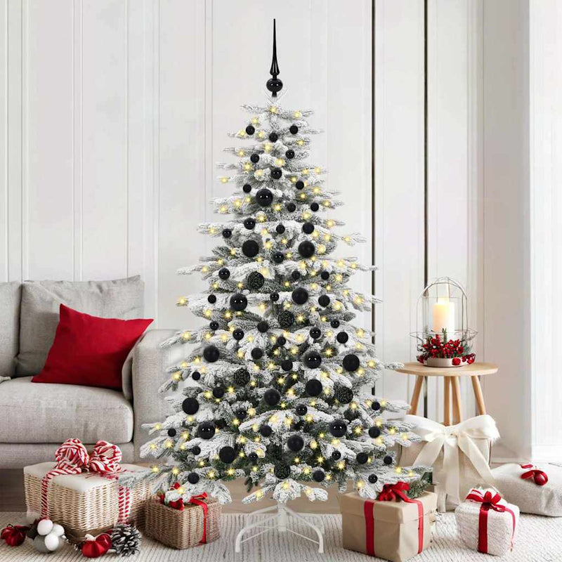 Afbeelding laden in galerijviewer, Vidaxl kerstbal set 120 st zwart ø 6 cm kunststof 300 led's
