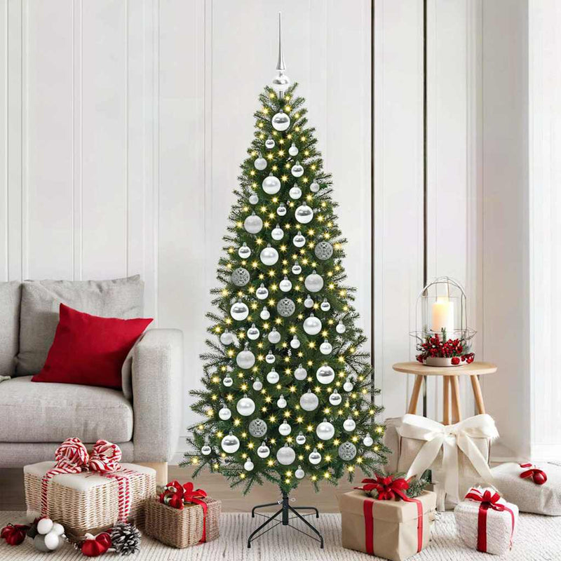 Afbeelding laden in galerijviewer, Vidaxl kerstbal set met 300 led 120 pcs zilver kunststof
